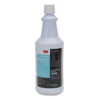 TB Quat Disinfectant Ready-to-Use Cleaner, Fresh Scent, 32 oz Bottle, 12 Bottles and 2 Spray Triggers/Carton