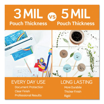 Laminating Pouches, 5 mil, 2.25" x 4.25", Gloss Clear, 100/Pack