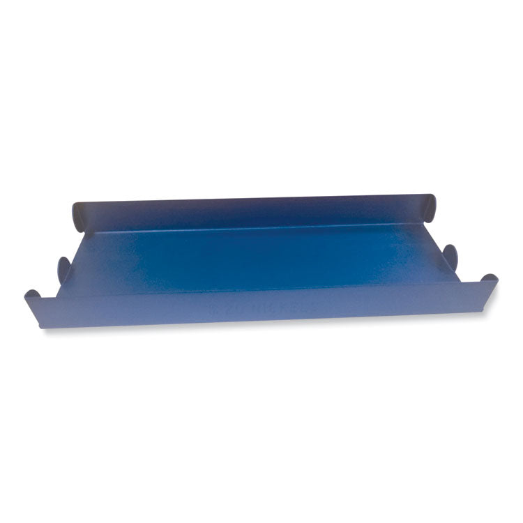 Metal Coin Tray, Accommodates $20 in Nickels, 3.5" x 10" x 1.75", Blue