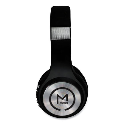 SERENITY Stereo Wireless Headphones with Microphone, 3 ft Cord, Black/Silver