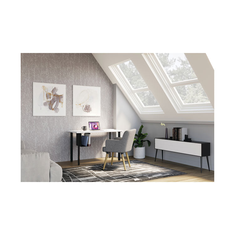 Coze Writing Desk Post Legs with U-Storage Compartment, 5.75" x 28", Silver, 4 Legs/Set
