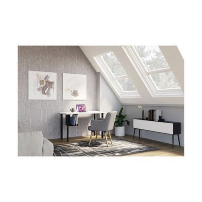 Coze Writing Desk Post Legs with U-Storage Compartment, 5.75" x 28", Silver, 4 Legs/Set