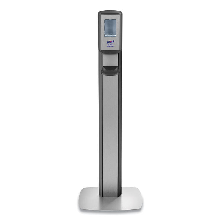 MESSENGER CS8 Silver Panel Floor Stand with Dispenser, 1,200 mL, 15.13 x 16.62 x 52.68, Graphite/Silver