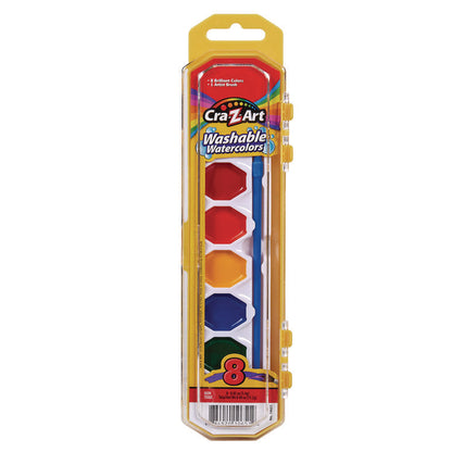 Washable Watercolors, 8 Assorted Colors, Palette Tray