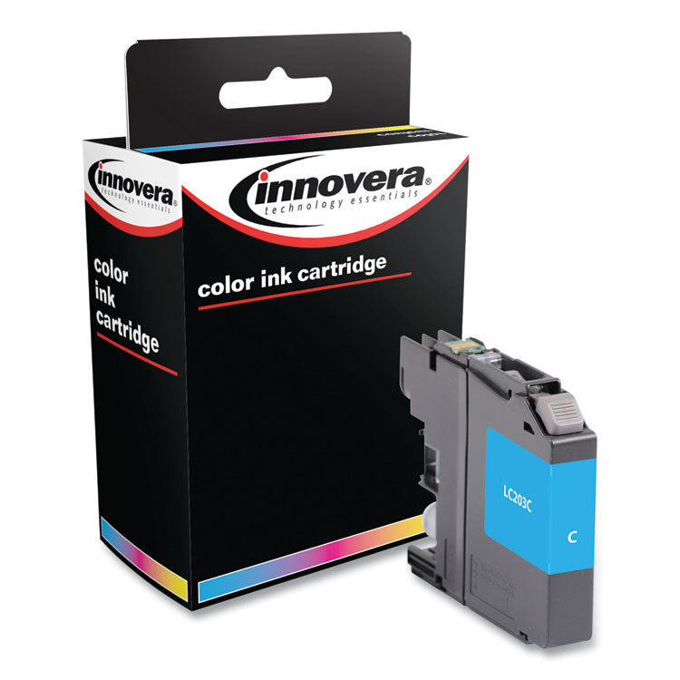 Remanufactured Cyan High-Yield Ink, Replacement for LC203C, 550 Page-Yield