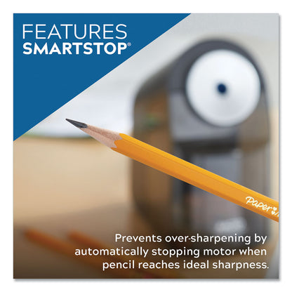 Model 1675 TeacherPro Classroom Electric Pencil Sharpener, AC-Powered, 4 x 7.5 x 8, Black/Silver/Smoke