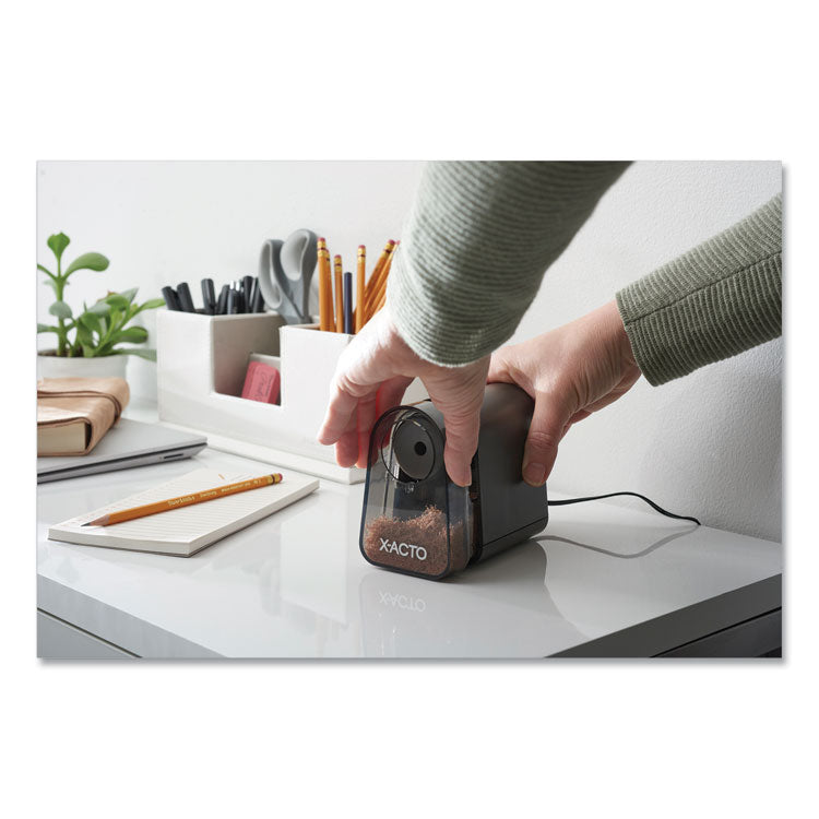 Model 19501 Mighty Mite Home Office Electric Pencil Sharpener, AC-Powered, 3.5 x 5.5 x 4.5, Black/Gray/Smoke