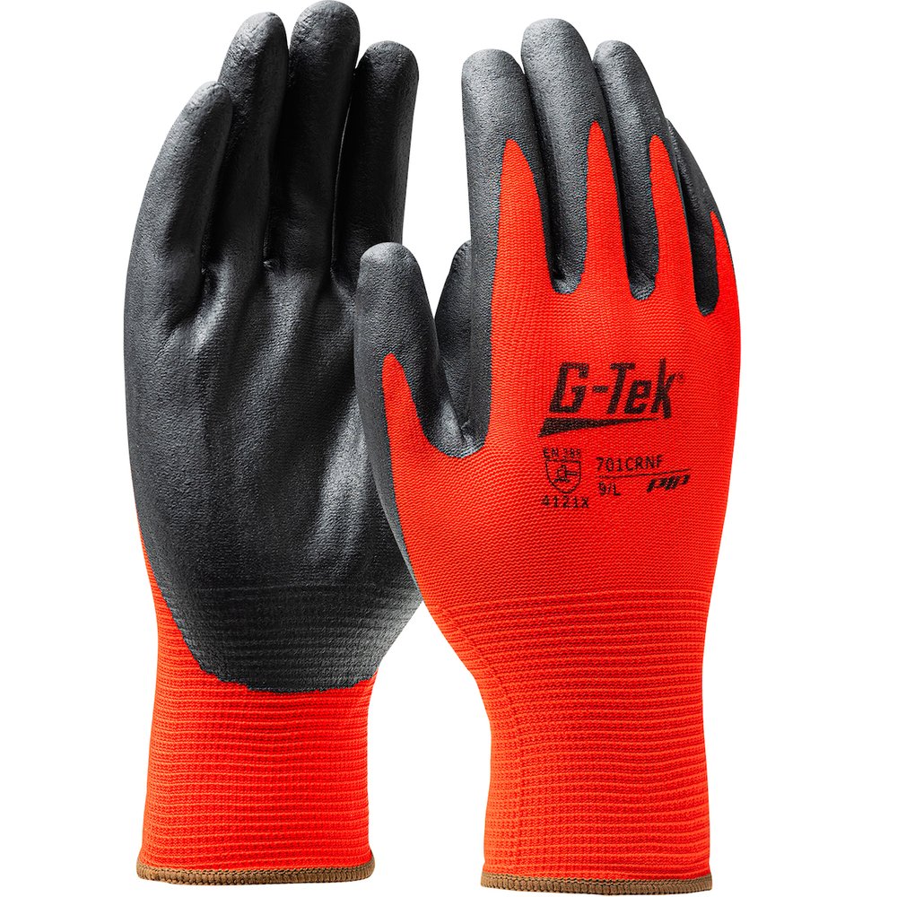 PIP 15G RED Nylon Gray Nitrile Palm, 144 Pairs/Case