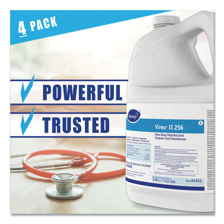 Virex II 256 One-Step Disinfectant Cleaner Deodorant, Mint Scent, 1 gal, 4 Bottles/CT
