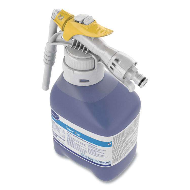 Virex Plus One-Step Disinfectant Cleaner and Deodorant, Unscented, 1.5 L Closed-Loop Plastic Bottle, 2/Carton