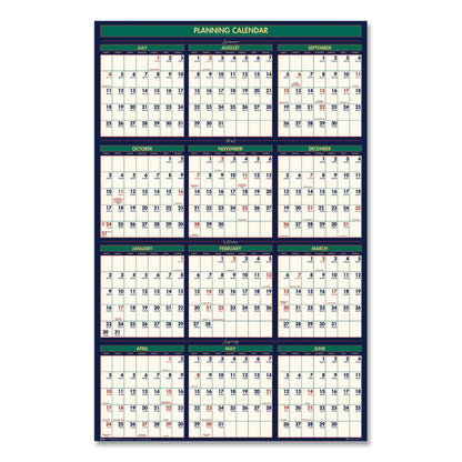 Four Season Erasable Business/Academic Recycled Wall Calendar, 24 x 37, 12-Month(July-June): 2025-26, 12-Month(Jan-Dec): 2026