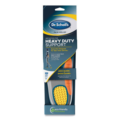 Pain Relief Orthotic Heavy Duty Support Insoles, Men, Men's Sizes 8 to 14, Gray/Blue/Orange/Yellow, Pair