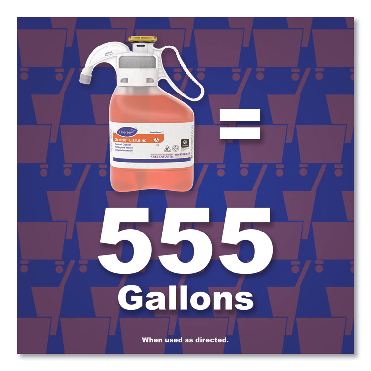 Stride Neutral Cleaner, Citrus Scent, 1.4 L SmartDose, 2/Carton