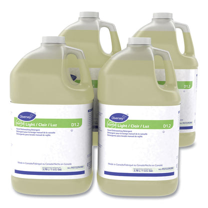 Suma Light D1.2 Hand Dishwashing Detergent, Citrus Scent, 1 gal Container, 4/Carton