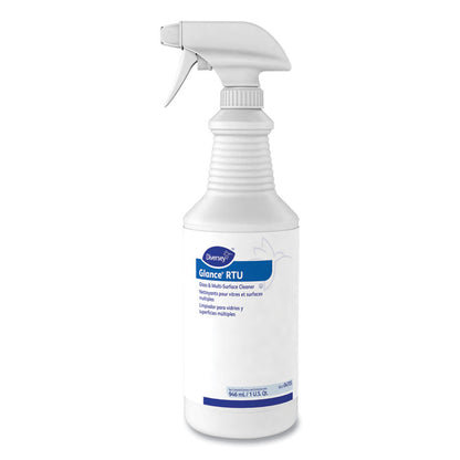 Glance Glass and Multi-Surface Cleaner, 12 Capped 32 oz Bottles and One Trigger Sprayer, 12/Carton