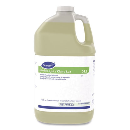 Suma Light D1.2 Hand Dishwashing Detergent, Citrus Scent, 1 gal Container, 4/Carton
