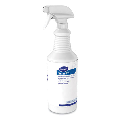 Glance Glass and Multi-Surface Cleaner, 12 Capped 32 oz Bottles and One Trigger Sprayer, 12/Carton