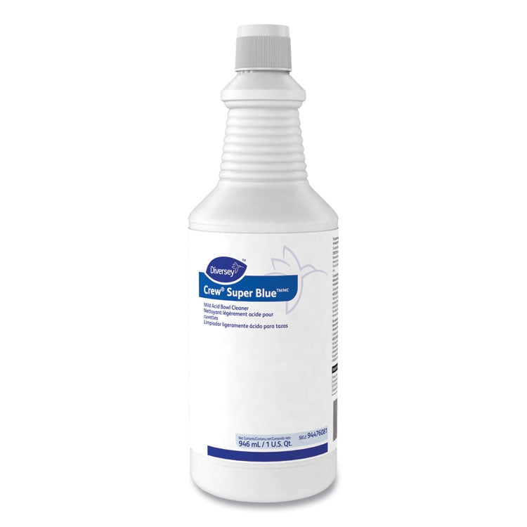 Crew Super Blue Mild Acid Bowl Cleaner, Citrus Scent, 32 oz Squeeze Bottle, 12/Carton