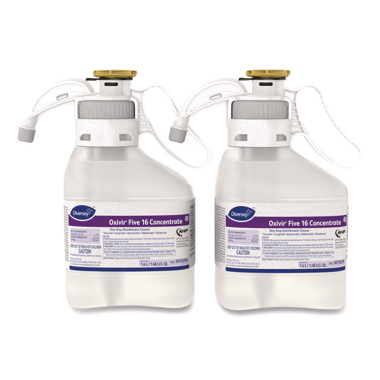 Oxivir Five 16 Concentrate One Step Disinfectant Cleaner, 1.4 L SmartDose, 2/Carton