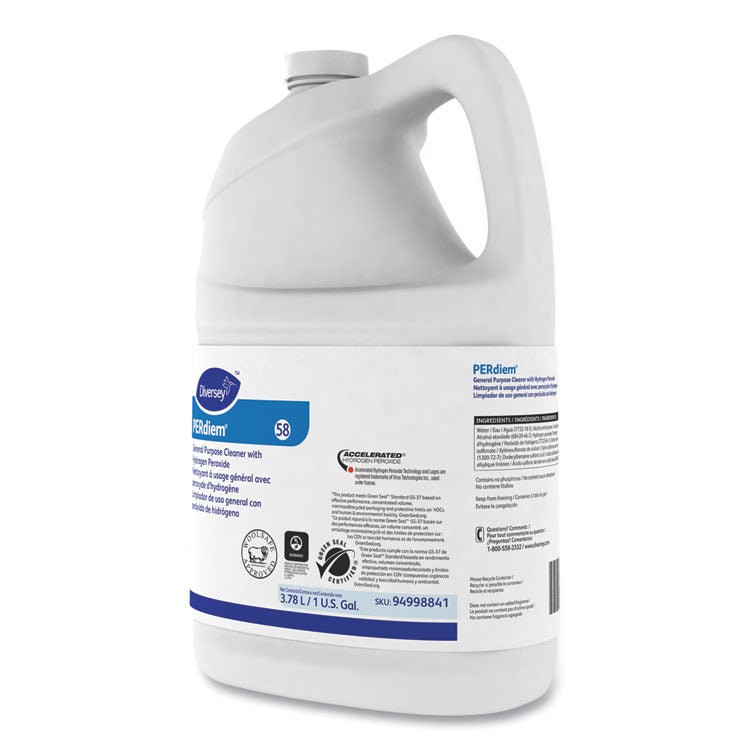 PERdiem Concentrated General Purpose Cleaner - Hydrogen Peroxide, Fragrance-Free, 1 gal Bottle