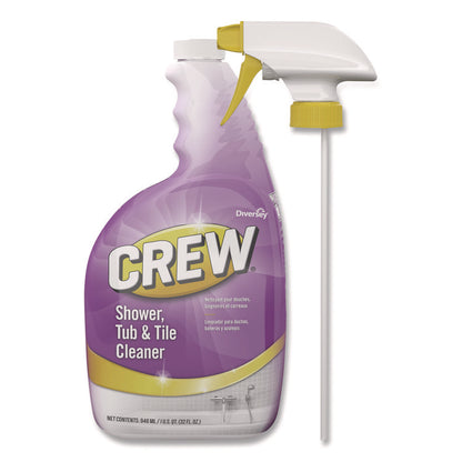 Crew Shower, Tub and Tile Cleaner, Fresh Clean Scent, Liquid, 32 oz Bottle, 4/Carton