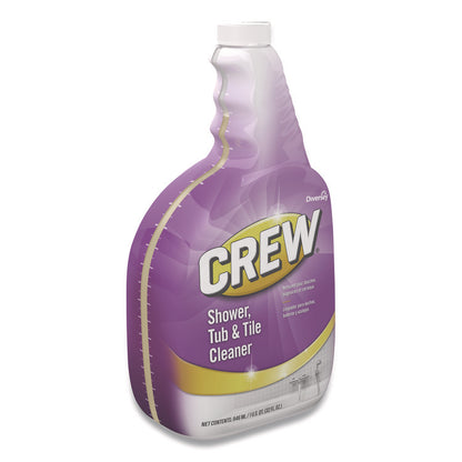 Crew Shower, Tub and Tile Cleaner, Fresh Clean Scent, Liquid, 32 oz Bottle, 4/Carton