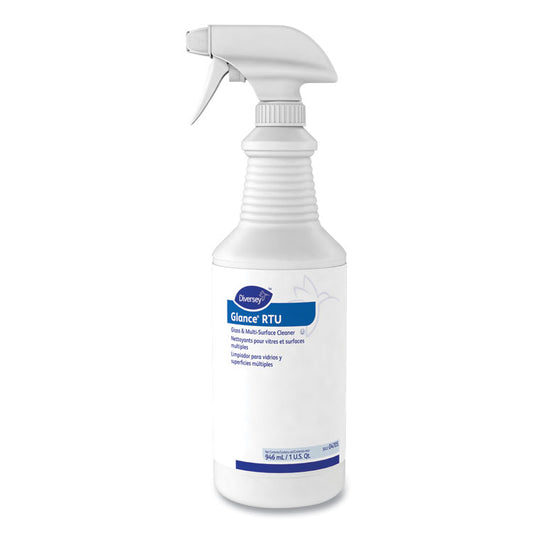 Glance Glass and Multi-Surface Cleaner, 12 Capped 32 oz Bottles and One Trigger Sprayer, 12/Carton