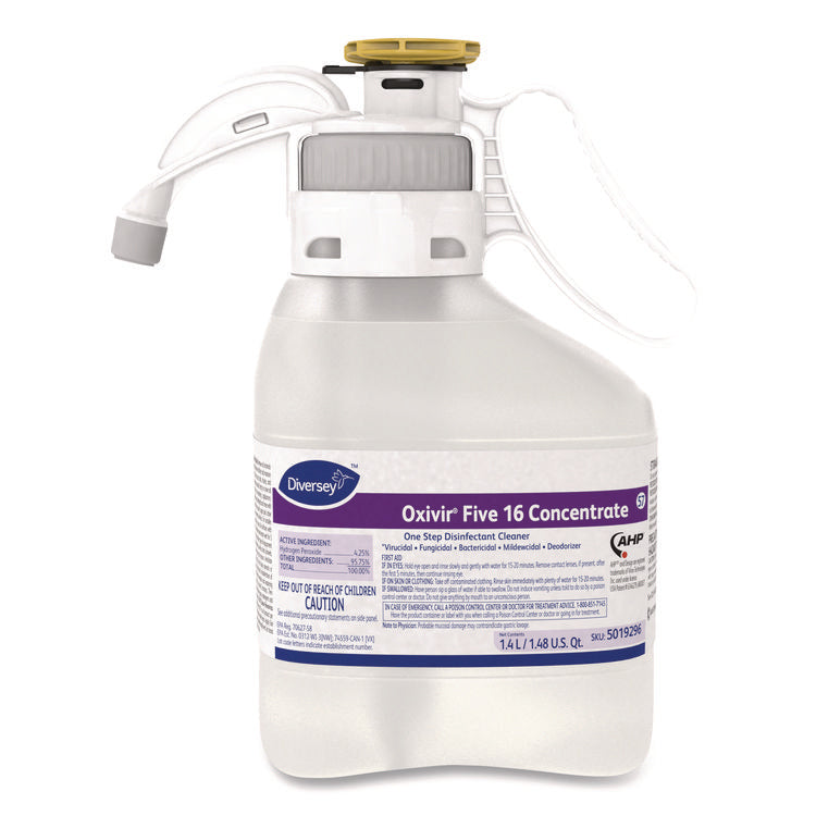 Oxivir Five 16 Concentrate One Step Disinfectant Cleaner, 1.4 L SmartDose, 2/Carton