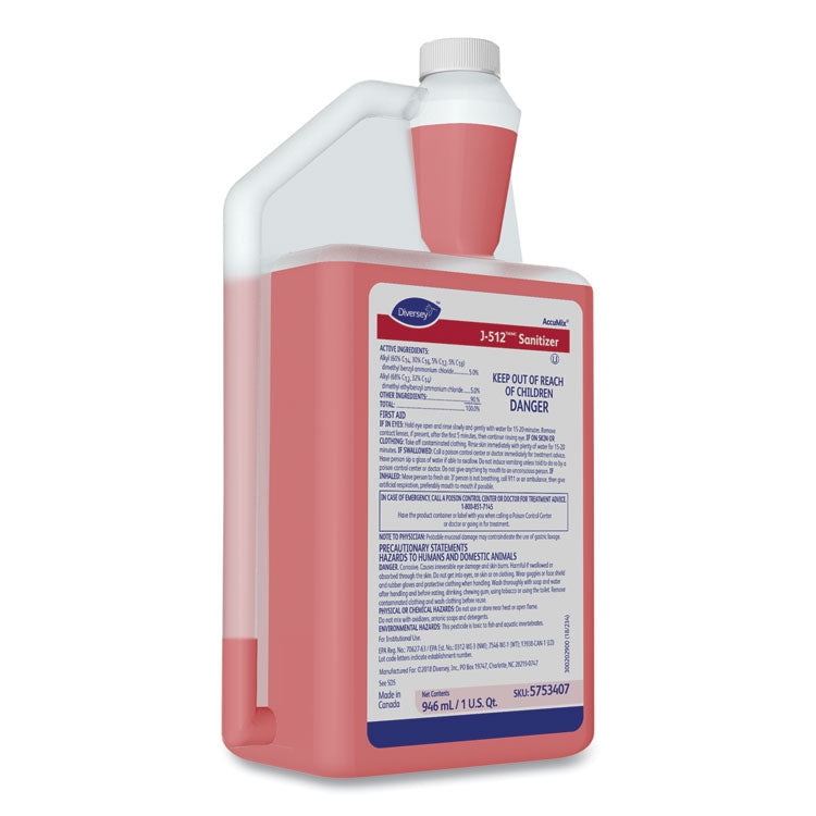J-512TM/MC Santizer, 32 oz AccuMix Bottle, 6/Carton