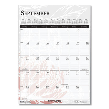 Recycled Wild Flower Wall Calendar, Wild Flowers Artwork, 12 x 16.5, White/Multicolor Sheets, 12-Month (Jan to Dec): 2026