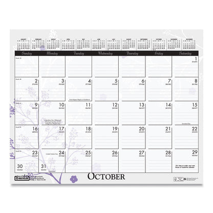 Recycled Wild Flower Wall Calendar, Wild Flowers Artwork, 15 x 12, White/Multicolor Sheets, 12-Month (Jan to Dec): 2026