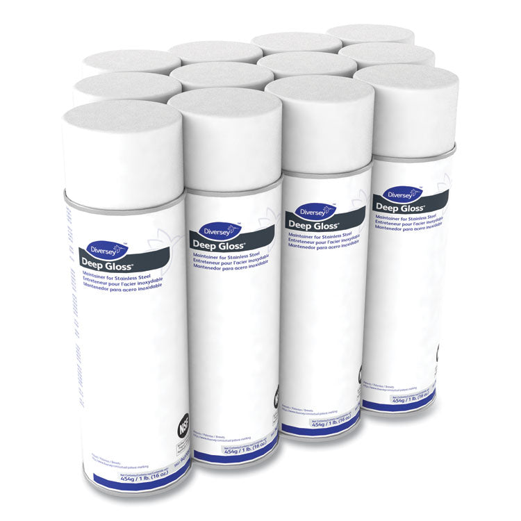 Deep Gloss Stainless Steel Maintainer, 16 oz Aerosol Spray, 12/Carton