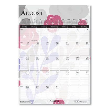Recycled Wild Flower Wall Calendar, Wild Flowers Artwork, 12 x 16.5, White/Multicolor Sheets, 12-Month (Jan to Dec): 2026