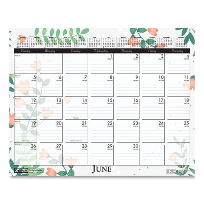 Recycled Wild Flower Wall Calendar, Wild Flowers Artwork, 15 x 12, White/Multicolor Sheets, 12-Month (Jan to Dec): 2026