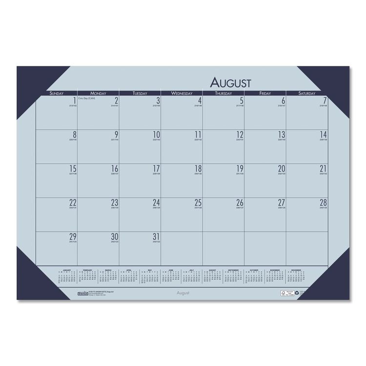 EcoTones Recycled Academic Desk Pad Calendar, 18.5 x 13, Orchid Sheets, Cordovan Corners, 12-Month (Aug to July): 2025-2026