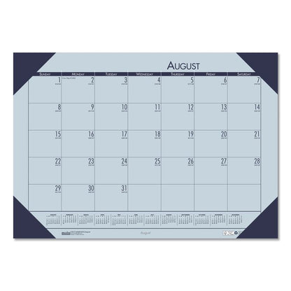 EcoTones Recycled Academic Desk Pad Calendar, 18.5 x 13, Orchid Sheets, Cordovan Corners, 12-Month (Aug to July): 2025-2026
