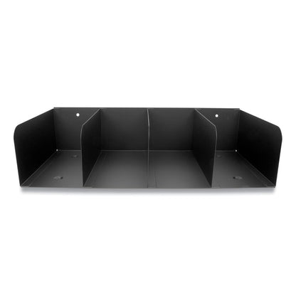 Cash Handling Organizer Bins, 4 Compartments, 16" x 8" x 4", Black