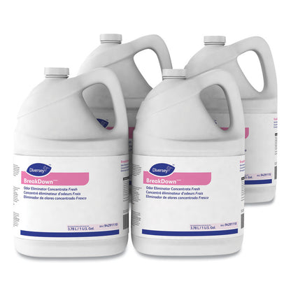 Breakdown Odor Eliminator, Cherry Almond, Liquid, 1 gal Bottle, 4/Carton