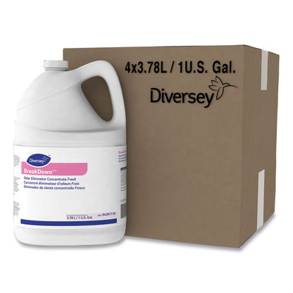 Breakdown Odor Eliminator, Cherry Almond, Liquid, 1 gal Bottle, 4/Carton