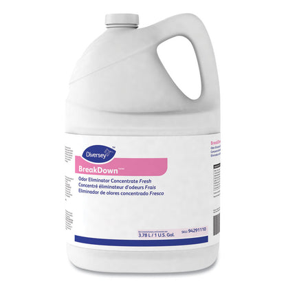 Breakdown Odor Eliminator, Cherry Almond, Liquid, 1 gal Bottle, 4/Carton