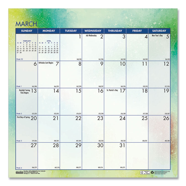 Recycled Cosmos Tent Calendar, Night Sky Artwork, 6 x 6, White/Multicolor Sheets, 12-Month (Jan to Dec): 2026