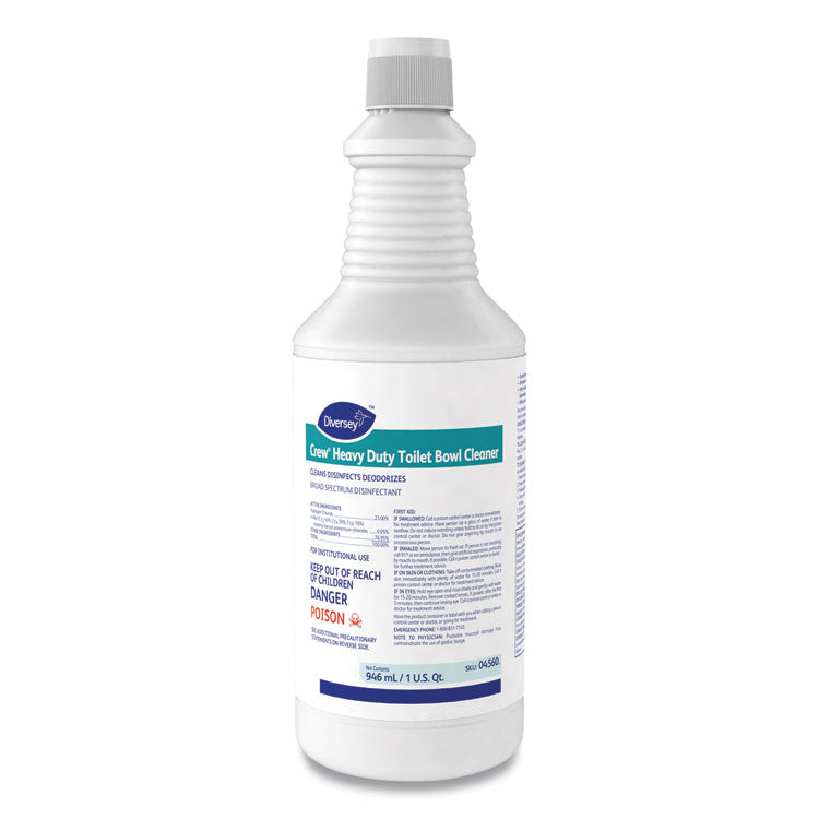Crew Heavy Duty Toilet Bowl Cleaner, Minty Scent, 32 oz Squeeze Bottle, 12/Carton