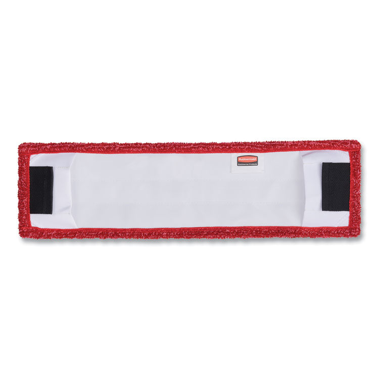 Adaptable Flat Mop Pads, Microfiber, 19.5 x 5.5, Red, 12/Carton