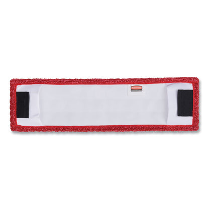 Adaptable Flat Mop Pads, Microfiber, 19.5 x 5.5, Red, 12/Carton