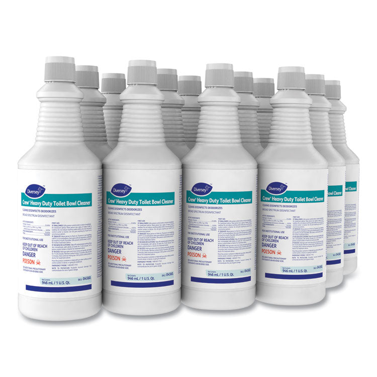 Crew Heavy Duty Toilet Bowl Cleaner, Minty Scent, 32 oz Squeeze Bottle, 12/Carton
