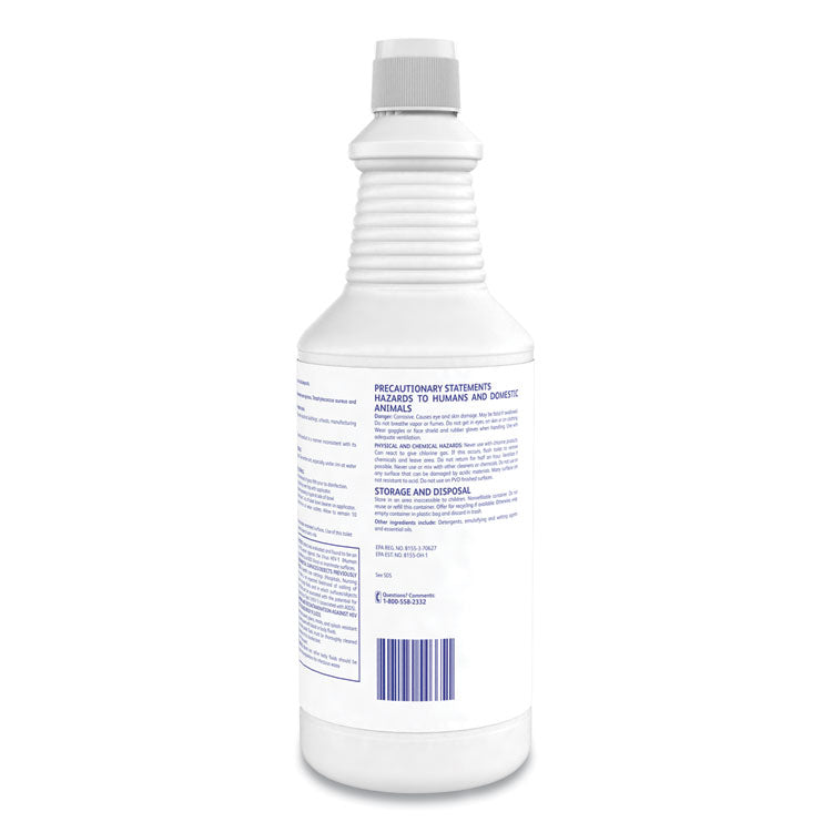 Crew Heavy Duty Toilet Bowl Cleaner, Minty Scent, 32 oz Squeeze Bottle, 12/Carton