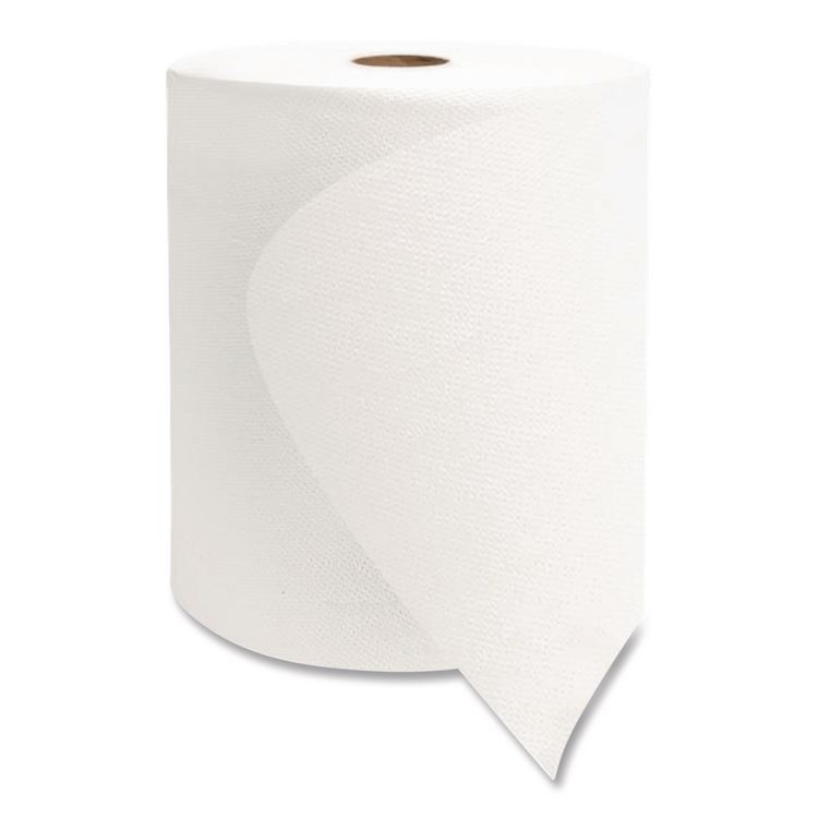 Valay Universal TAD Roll Towels, 1-Ply, 8 x 600 ft, White, 6 Rolls/Carton