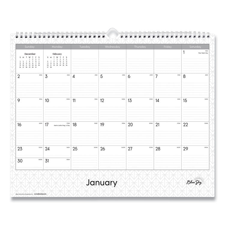 Enterprise Wall Calendar, Geometric Artwork, 15 x 12, White/Gray Sheets, 12-Month (Jan to Dec): 2026