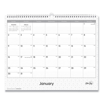 Enterprise Wall Calendar, Geometric Artwork, 15 x 12, White/Gray Sheets, 12-Month (Jan to Dec): 2026