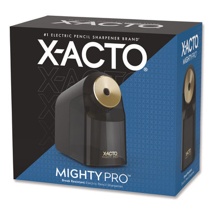Model 1606 Mighty Pro Electric Pencil Sharpener, AC-Powered, 4 x 8 x 7.5, Black/Gold/Smoke